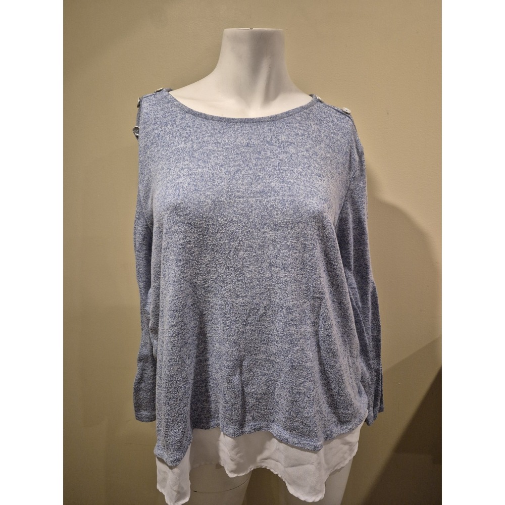 Iyla Woman Blue Top Blouse Long Sleeve‎ Pullover Size L GUC